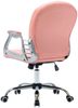 Bürostuhl Rosa mit Silber aus Kunstleder drehbar eleganter Bürostuhl Modern Bild 5