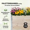 Hochbeet aus Holz 120x80x80 cm Palettenrahmen 4-teilig stapelbar Pflanzbeet Garten Balkon natur Bild 2