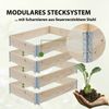 Hochbeet aus Holz 120x80x80 cm Palettenrahmen 4-teilig stapelbar Pflanzbeet Garten Balkon natur Bild 4