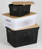 Aufbewahrungsbox 4,5L mit Bambusdeckel Allzweckbox Ordnungsbox Regalbox Badezimmerbox Schrankbox Kiste Aufbewahrungskorb Bild 4