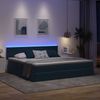 vidaXL Bett mit Stauraum und LED mit LED Dunkelblau 200 x 200 cm Samt 3371359 Bild 5