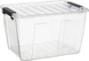 plast team Aufbewahrungsbox HOME BOX 15 Liter transparent Box mit Deckel Material: PP mit schwarzen Clipver - 1 Stück (22410800) Bild 1