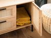 Waschbeckenunterschrank Eiche-Optik 60x60x40 cm mit Tür und Schubladen, Badezimmerschrank mit Rattangeflecht, Unterschrank Stehend, Badschrank Midischrank Klein Waschtisch Bild 5