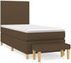 vidaXL Boxspringbett mit Matratze Stoff Dunkelbraun 80x200 cm, Härtegrad: H2 [3136952] Bild 2