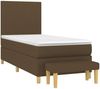 vidaXL Boxspringbett mit Matratze Stoff Dunkelbraun 80x200 cm, Härtegrad: H2 [3136952] Bild 3