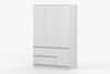 Deine Möbel 24 Kleiderschrank SIMO 01 Kinderkleiderschrank 120 cm in Weiß, 4 Türen, 2 Schubladen (Set, 1-St, Drehtürenschrank ideal für Kinderzimmer & Jugendzimmer) Mit 5 Einlegeböden und 1 Kleiderstange Bild 3