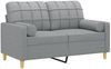 vidaXL 2-Sitzer-Sofa mit Zierkissen Hellgrau 120 cm Stoff 3200774 Bild 3