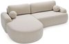 GrainGold Ecksofa L-Form AURIO mit Schlaffunktion und Bettkasten - Creme, Links, Wellenfedern, T30-Schaum Bild 2