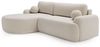 GrainGold Ecksofa L-Form AURIO mit Schlaffunktion und Bettkasten - Creme, Links, Wellenfedern, T30-Schaum Bild 4