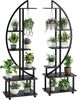 GarveeMore Pflanzentreppe Pflanzentreppe Pflanzenständer mit 5 Regalen,H175CM, (Pflanzenregal, 2 St, Blumenständer), für Garten, Balkon, Schwarz Bild 2