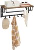 Vintage Wandgarderobe Garderobenhaken Wandregal mit 5 Haken, Hakenleiste mit Hängestange, für Flur, Schlafzimmer, Badezimmer und Wohnzimmer, 27 x 66 x 30 cm Bild 3