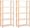 vidaXL Lagerregale 5 Böden 2 Stk. 80×38×170cm Kiefer Massivholz 250kg 279404 Bild 1