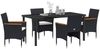 vidaXL Garten Essgruppe mit Kissen 5 pcs Schwarz Poly-Rattan 3379754 Bild 3