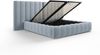 Micadoni Bett Kelp mit Doppelkopfteil Samt Bluvel Hellblau 140x200 Bild 4