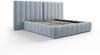 Micadoni Bett Kelp mit Doppelkopfteil Samt Bluvel Hellblau 140x200 Bild 3