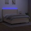 vidaXL Boxspringbett mit Matratze & LED Stoff Creme 160x200 cm, Härtegrad: H2 [3138170] Bild 3