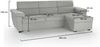 Dmora Sofa mit Halbinsel Ceto, Ecksofa für Wohnzimmer, gepolstert, abnehmbarer Bezug, 100 % Made in Italy-Qualität, 285x160 h100 cm, Hellgrau Bild 3