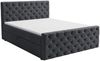 GRAINGOLD Montego Doppelbett 160x200, Boxspringbett, zwei Bettkästen, Glamour Stil, Velvet-Stoff, Dunkelgrau Bild 2