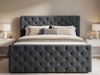 GRAINGOLD Montego Doppelbett 160x200, Boxspringbett, zwei Bettkästen, Glamour Stil, Velvet-Stoff, Dunkelgrau Bild 3