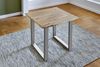 Esstisch Baumkante massiv Akazie natur 90 x 90 silber U-Gestell LUBIN 77054497 Bild 3