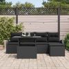vidaXL Garten-Sofa-Set mit Kissen 6 pcs Schwarz Poly-Rattan 3348629 Bild 3