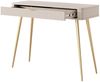 Bettso 'LANTE' Schminktisch Beige, 1-Schublade geriffelt, hohe goldene Beine, 78x38x100 cm Bild 2