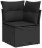 vidaXL 8-tlg. Garten-Sofagarnitur mit Kissen Schwarz Poly Rattan 3224676 Bild 4