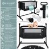KESSER® Zustellbett Hubi 3in1 Baby Beistellbett Reisebett Babybett mit weich Matratze, mit Rollen Kinderbett, 5-fach Höhenverstellung, Faltbare Seitenwand für zu Hause und unterwegs Schwarz Bild 3