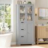 HOMECHO Hochschrank Badezimmerschrank mit 3 Türen und 3 Schubladen Bild 2