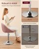 VASAGLE Stuhl verstellbar, Schminkstuhl, Bürostuhl, drehbar, Barhocker mit Rückenlehne und Sockel, Stahl, für Theke, Büro, Schminktisch, Esszimmer, 52,5x50 x (81,5–93,5) cm Bild 5
