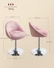 VASAGLE Stuhl verstellbar, Schminkstuhl, Bürostuhl, drehbar, Barhocker mit Rückenlehne und Sockel, Stahl, für Theke, Büro, Schminktisch, Esszimmer, 52,5x50 x (81,5–93,5) cm Bild 2