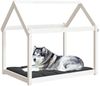 vidaXL Hundebett 111 x 80 x 100 cm Massivholz Kiefer, Weiß Bild 4