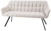 Moderne Sitzbank LYON 165cm mit Lehnen champagner beige Metallgestell Bild 5