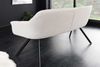 Moderne Sitzbank LYON 165cm mit Lehnen champagner beige Metallgestell Bild 4