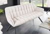 Moderne Sitzbank LYON 165cm mit Lehnen champagner beige Metallgestell Bild 2