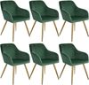 tectake Esszimmerstuhl Marilyn (6er Set, 6 St), gepolstert, in Samtoptik Bild 2