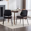 Esszimmerstuhl 2er Set Mid-Century Retro, Bentwood & Lederoptik, Metallbeine ergonomisch gepolstert,Schwarz & Walnuss Bild 3
