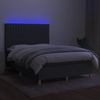 vidaXL Boxspringbett mit Matratze & LED Dunkelgrau 140x190 cm Stoff 3135590 Bild 4