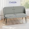 HOMCOM 2-Sitzer Sofa mit Metall- und Holzrahmen, Couch 1 Teile, samtartiger Stoffbezug, Grau Bild 3