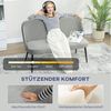 HOMCOM 2-Sitzer Sofa mit Metall- und Holzrahmen, Couch 1 Teile, samtartiger Stoffbezug, Grau Bild 4