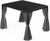 Blumfeldt Pergola 3x4 m - Verstellbares Lamellendach, Wasserdicht & Winterfest, Inkl. Vorhänge & Moskitonetze, UV-Schutz, Aluminium-Rahmen, Schwarz Bild 2