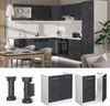 Spülenunterschrank R-Line Schwarz Beton 80 cm ohne Arbeitsplatte Vicco Bild 2