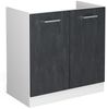 Spülenunterschrank R-Line Schwarz Beton 80 cm ohne Arbeitsplatte Vicco Bild 5
