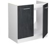 Spülenunterschrank R-Line Schwarz Beton 80 cm ohne Arbeitsplatte Vicco Bild 3