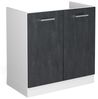 Spülenunterschrank R-Line Schwarz Beton 80 cm ohne Arbeitsplatte Vicco Bild 4
