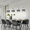 Pendellampe, 4 Flammig, Metall Textil, chrom grau, H 150cm Bild 3