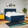 vidaXL Boxspringbett mit Matratze Blau 200x200 cm Stoff 3291781 Bild 3