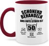 Shirtracer Tasse Schonend behandeln das gute Stück ist fünfzig, Keramik, 50. Geburtstag Tasse Bild 5