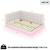 HAUSS SPOLE Schlafsofa 140x200cm mit LED Lichtleiste, USB Steckdose, Lattenrost, Samt beige Bild 4