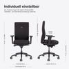 Lento agilis Start-Up Bürostuhl ergonomisch, Vollpolster in schwarz - Ergonomischer Drehstuhl mit Rollen, Stuhl mit Armlehne, Synchronmechanik uvm. - Belastbarkeit 150 kg, BUL-SitzMeister-Startup-Polster Bild 5